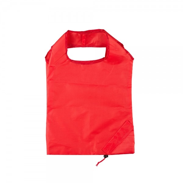 Opvouwbare polyester draagtas trekkoordsluiting - Rood - 37x38 cm